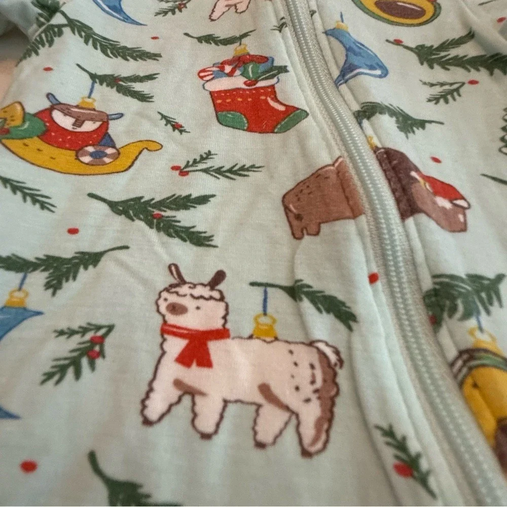 Angel Dear Newborn Holiday Animals Bamboo Viscose Footie Sleeper and Hat Set